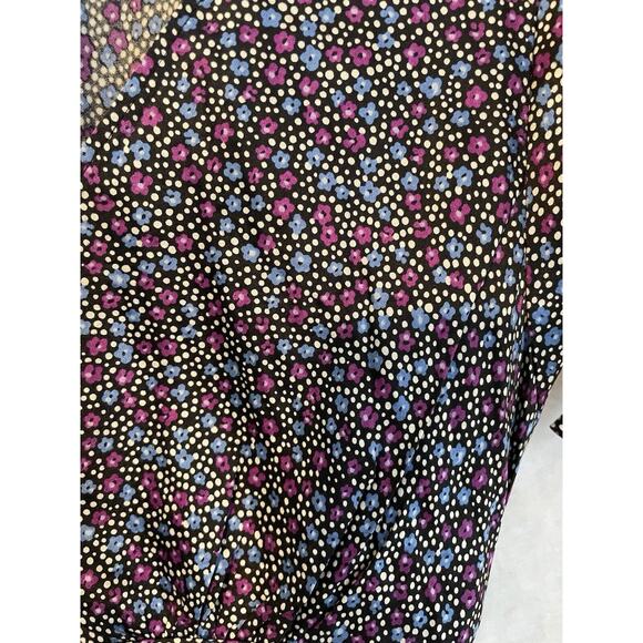 Express VIntage Y2K Size XS Silk Short Sleeve Babydoll Going Out Top Floral Dot - Picture 7 of 9